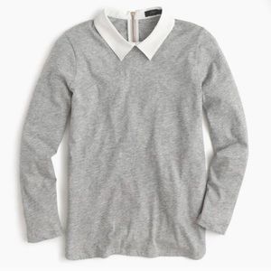 J. Crew Gray And White Long Sleeve Collared Shirt